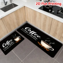 1/2/3pcs Black & White Coffee Kitchen Rugs, Soft Non-Slip Doormat Carpet For Hallway Entrance Bedroom Laundry Room Holiday Decor, Indoor Outdoor Welcome Mat - Black - View 17