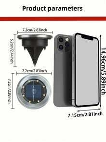 Bộ 12 đèn năng lượng mặt trời đặt dưới đất, 8 bóng LED, đèn đường năng lượng mặt trời - Chống nước IP44, đèn chiếu sáng cảnh quan ngoài trời cho lối đi, vườn, sân, bãi cỏ và đường lái xe - Kèm 8 bóng đèn LED năng lượng mặt trời. - Nhiều màu - Xem 11