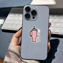 I Love️ Pink Large Capacity Water Cup, Healing Meme, Waterproof Vinyl Sticker - Durable Smooth Surface, Self-Adhesive Bumper Sticker, Suitable For Cars, Windows, Laptops, Trucks, Water Bottles - Multi-Purpose Durable Design, Car Sticker - Vinyl - View 7