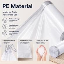 White Drawstring Garbage Bags, Large Thickened Trash Liners With Pull-Tie Handle Closure For Kitchen, Dorm, Bathroom, Bedroom And Daily Household Cleanup, 50pcs Or 100pcs - 白色 - 查看 2