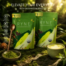 2-Pack RYNE Mushroom Matcha Powder, USDA Organic, Natural Focus & Energy, Pre-Workout & Work Support - 60份 - 查看 5