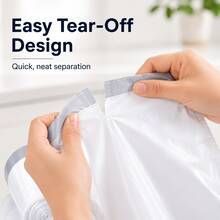 White Drawstring Garbage Bags, Large Thickened Trash Liners With Pull-Tie Handle Closure For Kitchen, Dorm, Bathroom, Bedroom And Daily Household Cleanup, 50pcs Or 100pcs - 白色 - 查看 3