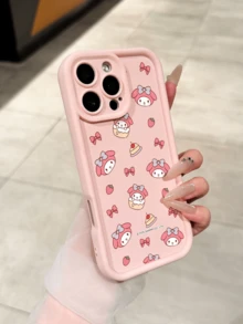 Miniso Sanrio Melody 加厚防震全包手机壳，兼容 iPhone 17 Pro Max、17、16 Pro Max、15 Pro Max、16 Pro Max、14、13、12、11、14 Pro、15 Plus、12 Pro、16 Plus、XS、14 Pro Max、13 Pro 等型号，可爱卡通图案 - 粉色 - 查看 1