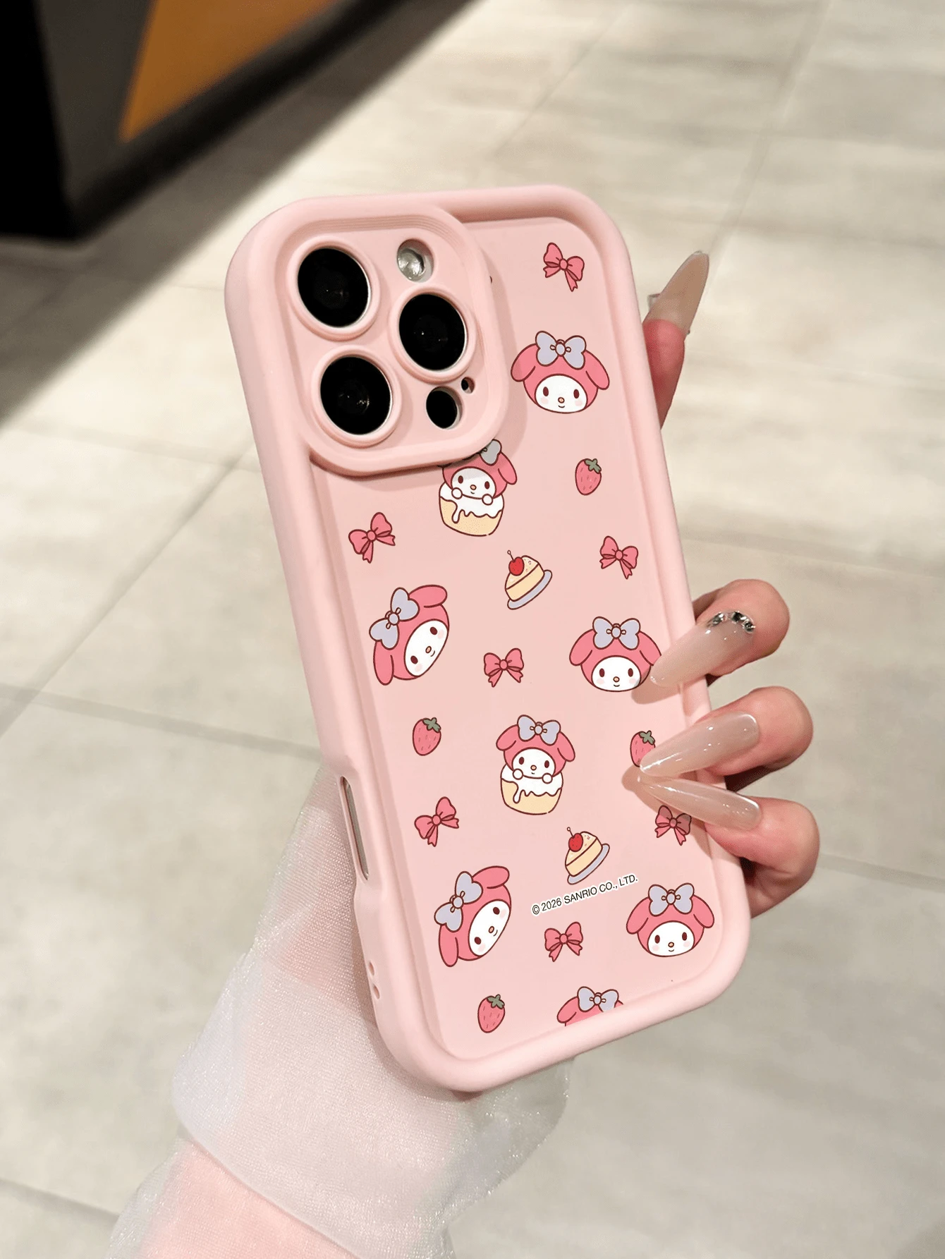 Miniso Sanrio Melody 加厚防震全包手机壳，兼容 iPhone 17 Pro Max、17、16 Pro Max、15 Pro Max、16 Pro Max、14、13、12、11、14 Pro、15 Plus、12 Pro、16 Plus、XS、14 Pro Max、13 Pro 等型号，可爱卡通图案 - 粉色 - 查看 1