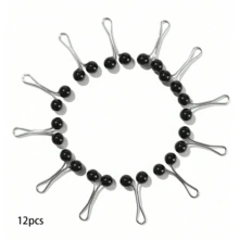 12 chiếc kẹp tóc kim loại đính ngọc trai - màu đen - Xem 8