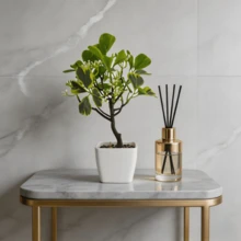 人造盆景树，仿真绿色植物装饰，适用于室内家居办公室桌面，简约风格，人造绿植装饰，适合北欧农舍风格家居。 - 綠色 - 查看 2
