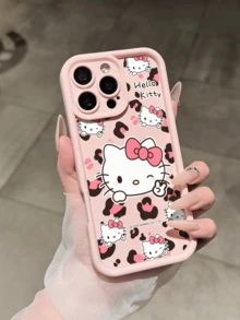 Miniso غطاء هاتف سميك مقاوم للصدمات بتصميم هالو كيتي الوردي الأنثوي، متوافق مع موديلات آيفون 17 برو ماكس، 17، 16 برو ماكس، 15 برو ماكس، 16 برو ماكس، 14، 13، 12، 11، 14 برو، 15 بلس، 12 برو، 16 بلس، XS، 14 برو ماكس، 13 برو وغيرها، بطباعة كرتونية جميلة - وردي - مشاهدة 3
