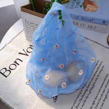1 chiếc túi tote du lịch chống bám bẩn đa năng họa tiết hoa cúc xanh, nhẹ, in hình hoa cúc xanh. - Nhiều màu - Xem 2