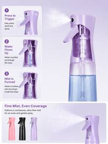 1/6pcs Cleaning & Beauty Spray Bottles, Fine Mist Spray Bottles, Continuous Spray Refill Bottles For Beauty Salons, Ultra-Fine Mist Spray Bottles - Hair, Home Cleaning, Salon, Gardening, Beauty, Plants, Skin Care, Hair, Cleaning, Body Care And Other Continuous Spray Bottles, Fine Mist Spray Bottles Continuous Spray Bottles - Multicolor - View 9