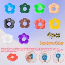 2/4/6/8/10/12/14/16/20/25/30Pcs Random Color Colorful Flower Design Retractable Key Identifier, 1.18 Inch Soft Silicone Keychain, Cute Key Holder For Home Office Organization Daily Use And Festival Gift Giving - Multicolor - View 18