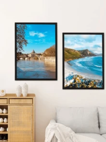 6pcs A4/A3 Size Magnetic Poster Frames, Reusable Silver/Black Photo Display Wall Decor, Modern Gallery Hanging Hooks, Photo Stands, Art Prints, Certificates, Office Wall Stickers, Suitable For Home, Company And School Poster And Photo Decoration - Multicolor - View 1