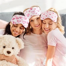 6 Pcs/3pcs/2pcs/1pc Plush Sleeping Eye Masks Bulk Comfortable Sleep Eye Cover Mask For Women Men Soft Furry Blindfold Faux Fur Shade For Travel Nap Sleepover Party Supplies - Pink Heart - View 6