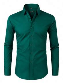 Rand paul Men's Microfiber Cotton Shirt - Comfortable And Stylish Slim Fit - Hutan hijau - View 4