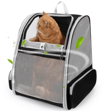 Breathable Mesh Dual-Shoulder Pet Carrier Backpack-Portable Travel Bag For Cats Foldable Design, With Free Small Blanket, Ideal For Carrying Pets During Outdoor Travel - Multicolor - View 6