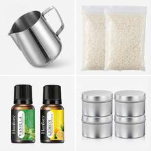 Adult Beginner All-In-One Beeswax Candle Making Kit, Includes Fragrance Oil, Pre-Waxed Wicks, Dye, Glass Jars, Melting Pot, Etc. - Simple Kit - View 4