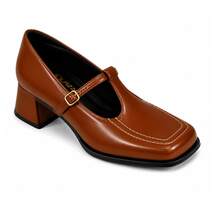 LAZZLU SHOES Mocassim Feminino Boneca Salto Baixo Loafer Sapatilha Confortável - Caramelo - Visão 2