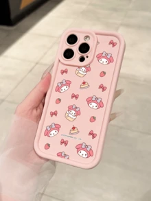 Miniso Sanrio Melody 加厚防震全包手机壳，兼容 iPhone 17 Pro Max、17、16 Pro Max、15 Pro Max、16 Pro Max、14、13、12、11、14 Pro、15 Plus、12 Pro、16 Plus、XS、14 Pro Max、13 Pro 等型号，可爱卡通图案 - 粉色 - 查看 2