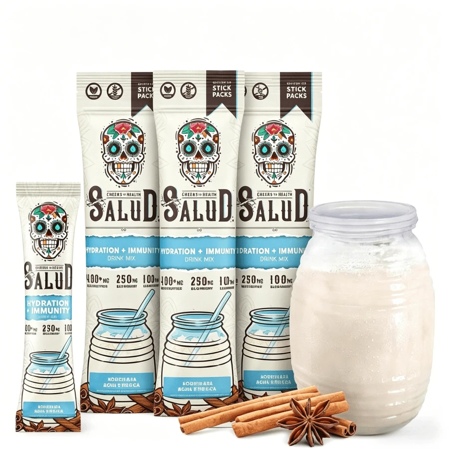 Salud 2-In-1 Hydration Packets + Immunity Electrolytes Powder, Horchata - Agua Fresca Drink Mix, Elderberry, Dairy & Soy Free, Non-GMO, Gluten Free, Vegan, Low Calorie, 1g Sugar (15 Servings) - 3PCS - 查看 1