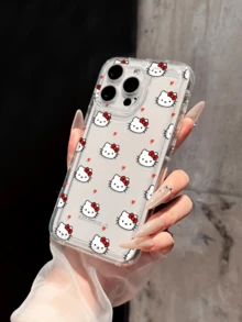 Miniso Hello Kitty Transparent Phone Case Compatible With IPhone 17 Pro Max, 17, 16 Pro Max, 15 Pro Max, 16 Pro Max, 14, 13, 12, 11, 14 Pro, 15 Plus, 12 Pro, 16 Plus, XS, 14 Pro Max, 13 Pro And Other Models, Cute Cartoon Print - Clear - View 2