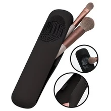 Silicone Travel Makeup Brush Storage Case, Upgraded Anti-Drop Magnetic Buckle Design, Cosmetic Organizer Bag, Portable Smooth Travel Makeup Tool Storage Box - Multiple Styles - View 4