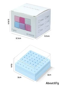 48-Slot Acrylic Nail Drill Bit Storage Rack, Portable Dust-Proof Storage Box Suitable For Nail Polishing Heads, Nail Tool Storage Box With Transparent Lid, Professional Nail Tool Storage Box Suitable For Hair Salons And Home Use - Blue - View 6