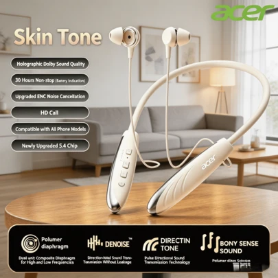 Acer Auriculares Bluetooth de diadema OHR526: Sonido de alta calidad, auriculares deportivos inalámbricos, auriculares para música, ultraligeros y cómodos, ideales para jugar y para ir al trabajo. Portátiles.
