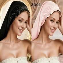1 chiếc mũ ngủ ban đêm tối giản thoáng khí dành cho nữ, làm từ 100% lụa tơ tằm, kiểu dáng ống dài, thích hợp cho mùa hè hoặc đi biển. - Nhiều màu - Xem 4