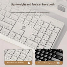 HP C10 Wireless Keyboard 2.4G Business Office Keyboard Minimalist Durable Splash-proof 104-Key Computer Keyboard Long Battery Life Rechargeable Keyboard Mouse For PC Laptop - 查看 3