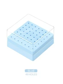 48-Slot Acrylic Nail Drill Bit Storage Rack, Portable Dust-Proof Storage Box Suitable For Nail Polishing Heads, Nail Tool Storage Box With Transparent Lid, Professional Nail Tool Storage Box Suitable For Hair Salons And Home Use - Blue - View 7