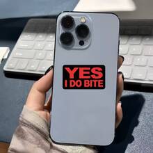 Red & Black YES I DO BITE, A Humorous Warning With A Touch Of "Don't Mess With Me", Waterproof Vinyl Sticker - Durable Smooth Surface, Self-Adhesive Bumper Sticker, Suitable For Cars, Windows, Laptops, Trucks, Water Bottles - Multi-Purpose Durable Design, Car Sticker - Vinyl - View 4