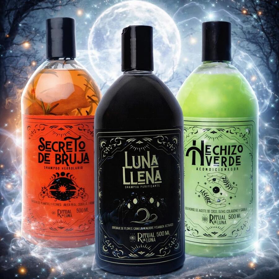 Shampoo Ritual de Bruja Colección Mistico Hidratante de Limpieza Profunda - Acondiionador Hechizo Verde - Ver 1