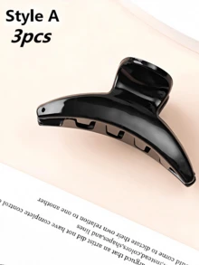 6 chiếc kẹp tóc mini bằng nhựa màu đen dành cho nữ, kiểu dáng tối giản, nhỏ gọn, phụ kiện tóc đa năng dùng hàng ngày cho tóc con. - màu đen - Xem 12
