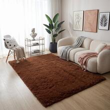 Large Soft Luxury Shaggy Rug 3.00x2.00m, Non-Slip, For Living Room And Bedroom, Various Colors - Rust Brown - View 2