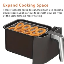 1/3pcs Stainless Steel Air Fryer Replacement Basket, Mesh Oil Filter Baking Rack, Dishwasher , Suitable For Frying, Grilling, Outdoor Cooking, Perfect Air Fryer Oven Accessory, Suitable For French Fries And Snacks - A - View 1
