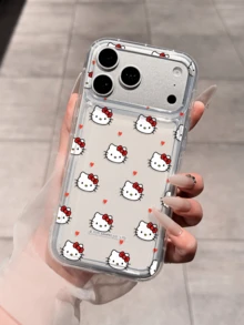 Miniso Hello Kitty Transparent Phone Case Compatible With IPhone 17 Pro Max, 17, 16 Pro Max, 15 Pro Max, 16 Pro Max, 14, 13, 12, 11, 14 Pro, 15 Plus, 12 Pro, 16 Plus, XS, 14 Pro Max, 13 Pro And Other Models, Cute Cartoon Print - Clear - View 4