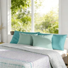 Colcha Reversible de Verano Bouti, Edredón de Microfibra Estampado, Ligera y Transpirable para Todas las Estaciones, Manta Fina para Primavera y Verano (Sin Fundas de Almohada) - Geometría 1 - Ver 4