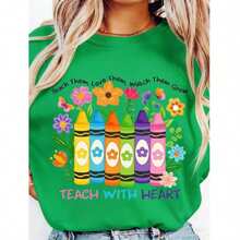 1 pieza Playeras de mujer, casual holgado manga corta cuello redondo algodón suave, gráfico verano para playa, ligero y transpirable para vacaciones, cómodo - Albaricoque - Ver 6