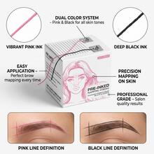 Herramienta de posicionamiento de doble color en caja, línea de marcado, herramienta de posicionamiento para tatuaje de cejas - Ver 3