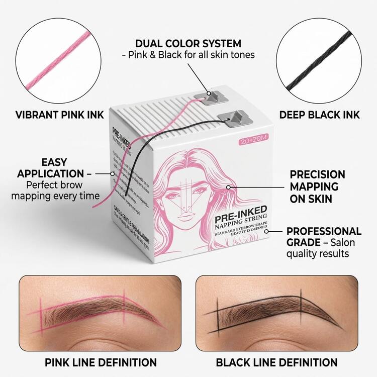 Boxed Dual-Color Positioning Tool, Marking Line, Eyebrow Tattoo Positioning Tool - View 3