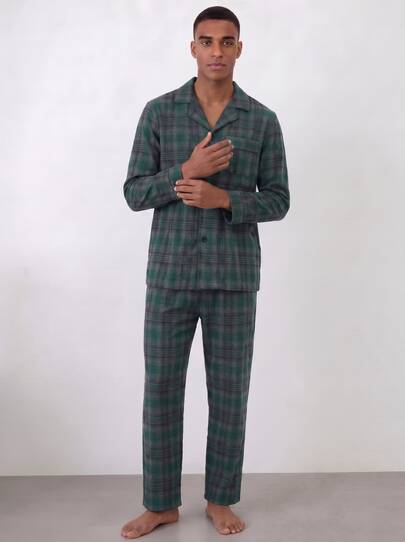 Snug League 新款男士时尚休闲睡衣套装，长袖上衣和长裤，冬季服装