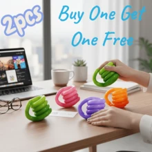 2pcs Buy One Get One Free  Glow-In-The-Dark Silicone Twist Fidget | Creative Stress Relief Deformable Toy(Random Color) - 彩色 - 查看 1