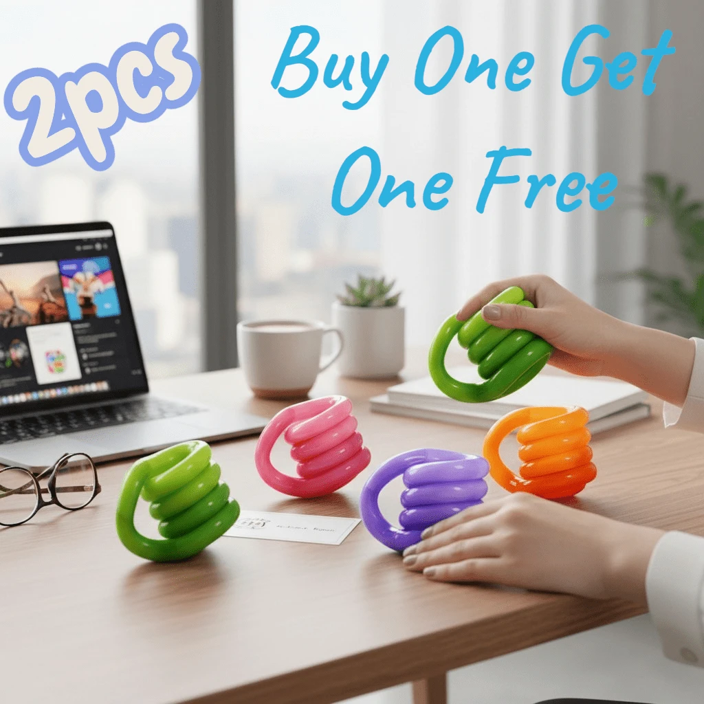 2pcs Buy One Get One Free Glow-In-The-Dark Silicone Twist Fidget | Creative Stress Relief Deformable Toy(Random Color) - 彩色 - 查看 1