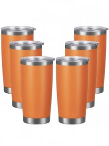 6PCS-20oz Tumbler With Lid Stainless Steel Double Wall Vacuum Insulated Tumblers Powder Coated Cups Travel Mug Keep Drinks Cold And Hot - Multicolor - View 20