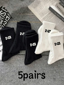 40/30/24 đôi tất thể thao thoải mái unisex, tất cổ cao nam phù hợp cho tập luyện thể thao, tất cổ cao nữ phù hợp cho trang phục công sở thường ngày, mềm mại, kháng khuẩn, đen trắng, khử mùi, thấm hút mồ hôi, thoáng khí, nhẹ và thoải mái, phù hợp cho mùa thu/đông, 20/10/8/6/4/2 đôi, mùa thu - Nhiều màu - Xem 5