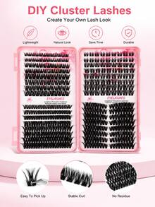 DIY False Eyelashes, Large-Capacity Segmented Cluster Lashes, Single-Bundle Individual Lashes, Suitable For Daily Wear, Home DIY, Parties And Travel - View 3