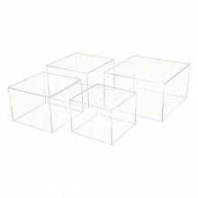 kangten 4pcs Acrylic Cupcakes Pedestal Buffet Cake Stands, Cosmetics Display Stands, Food Risers For Buffet Table - transparente - Ver 7