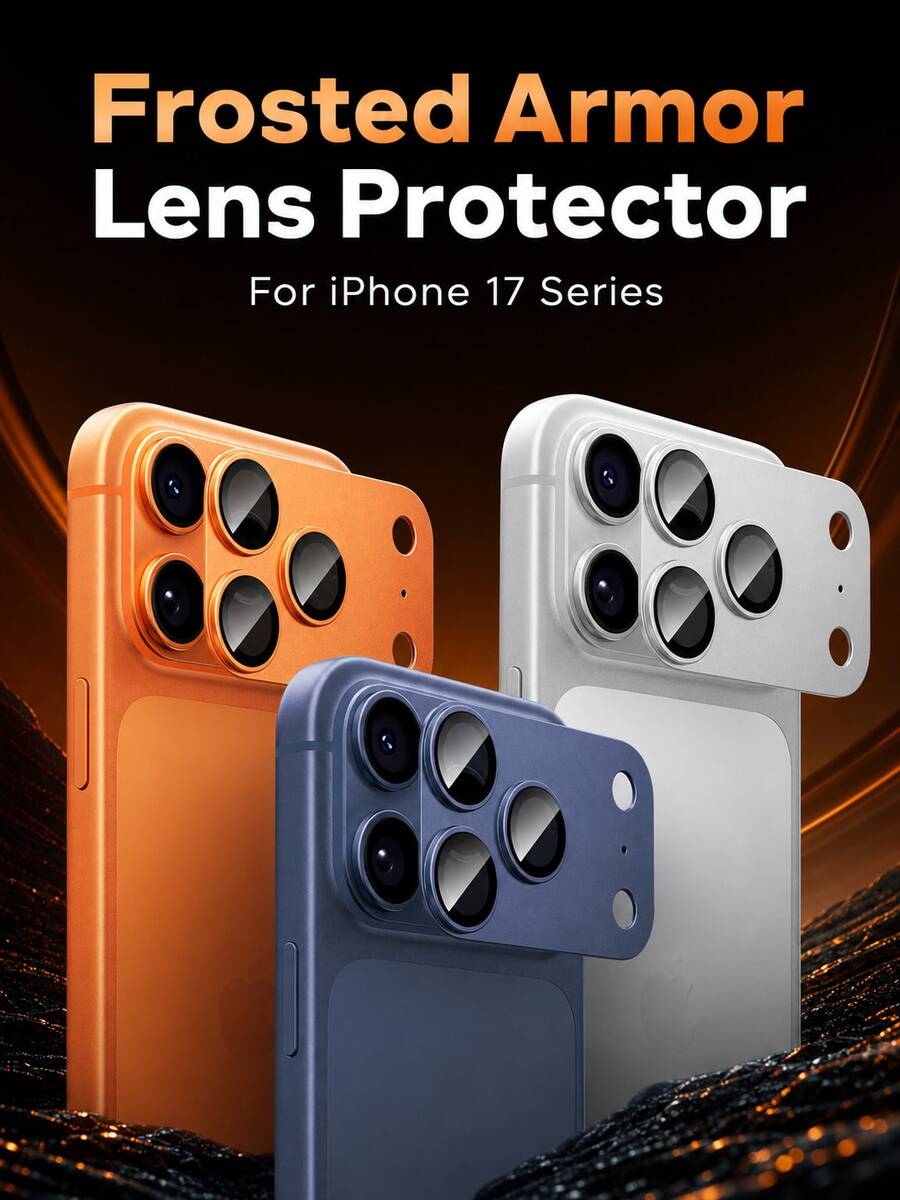 Matte Metal Lens Tempered Glass Film, Full Screen Coverage High Hardness Protection, Anti-Scratch Anti-Fingerprint Bubble-Free, Easy Installation Compatible With Phone Case, Unisex, Suitable For Birthday, Easter, Thanksgiving Gifts, Fit For IPhone 17 Pro Max/17 Pro Phone Lens Accessories