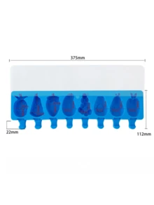 1個水果8格棒冰矽膠模具，夏季清涼DIY，適用於冰淇淋製作與烘焙愛好者 - 彩色 - 查看 6