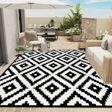 1PC Rug, Carpet, Area Rug, Door Mat, Nordic Modern Classic Geometric Diamond Pattern Outdoor Rug, Suitable For Entrance, Balcony, Garden, Outdoor, Yard, Living Room, All Seasons Soft Machine Washable Rug Mat, Home Decor - Multicolor - View 6