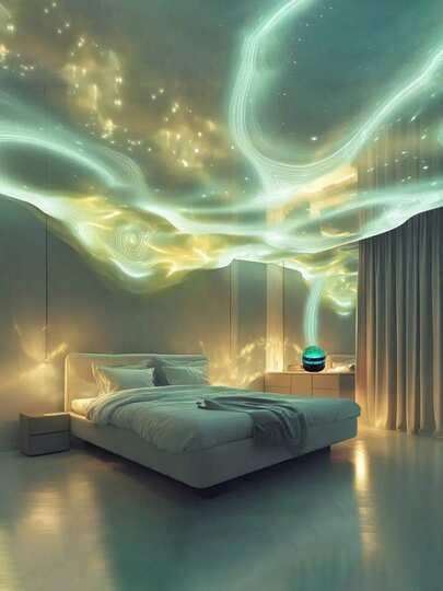 Aurora LED Light Projector – Adjustable Color, Simulates Northern Lights & Water Ripple Effects, Remote Controlled, Perfect For Home, Bedroom, Living Room, Or Gift For Valentine's Day, Birthday & Holidays